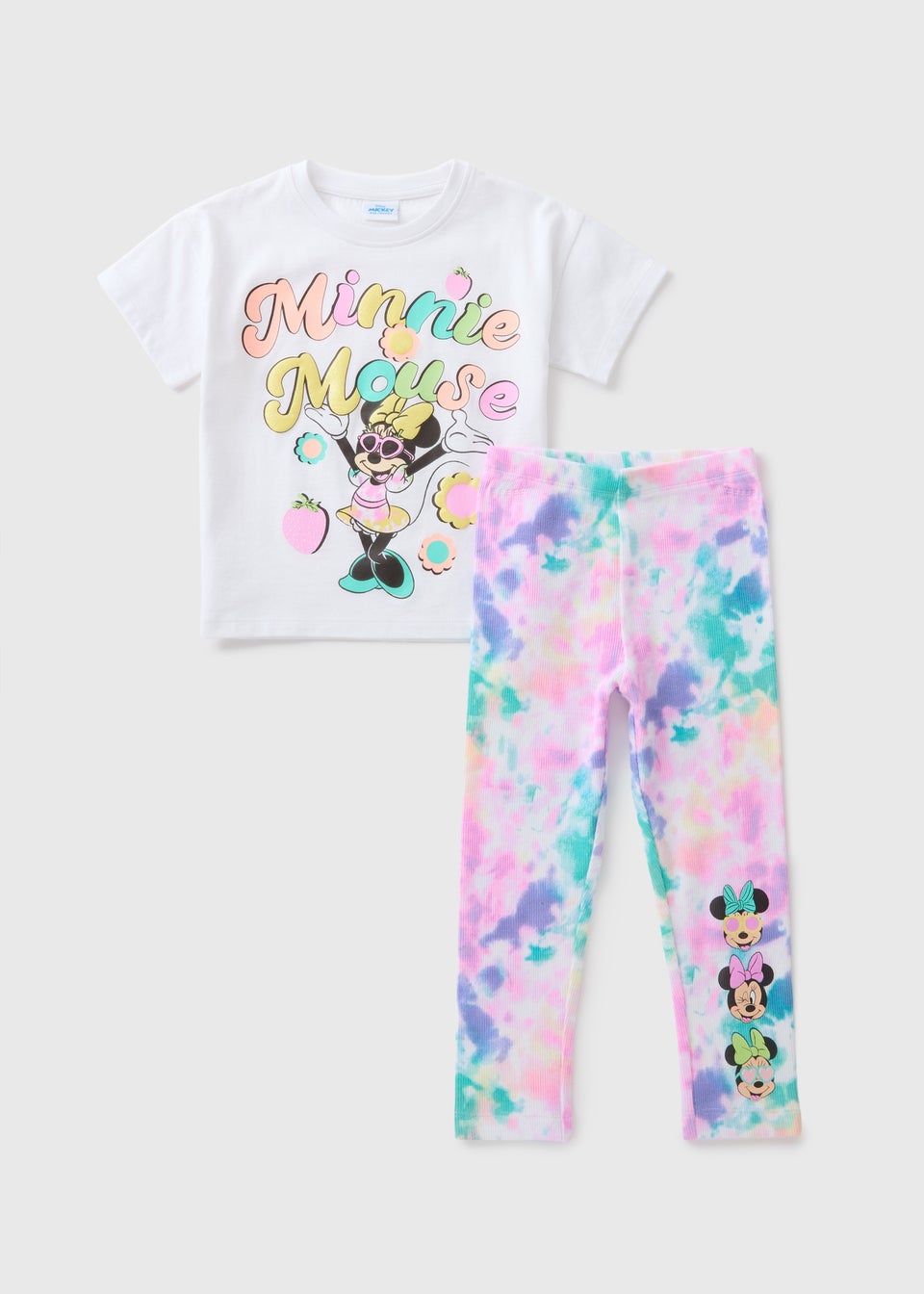 Girls Minnie Mouse Tie Dye T-Shirt & Legging Set (1-7yrs)