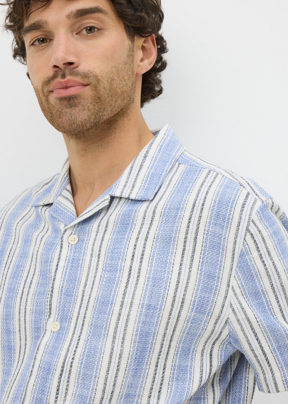Blue Stripe Cheesecloth Shirt