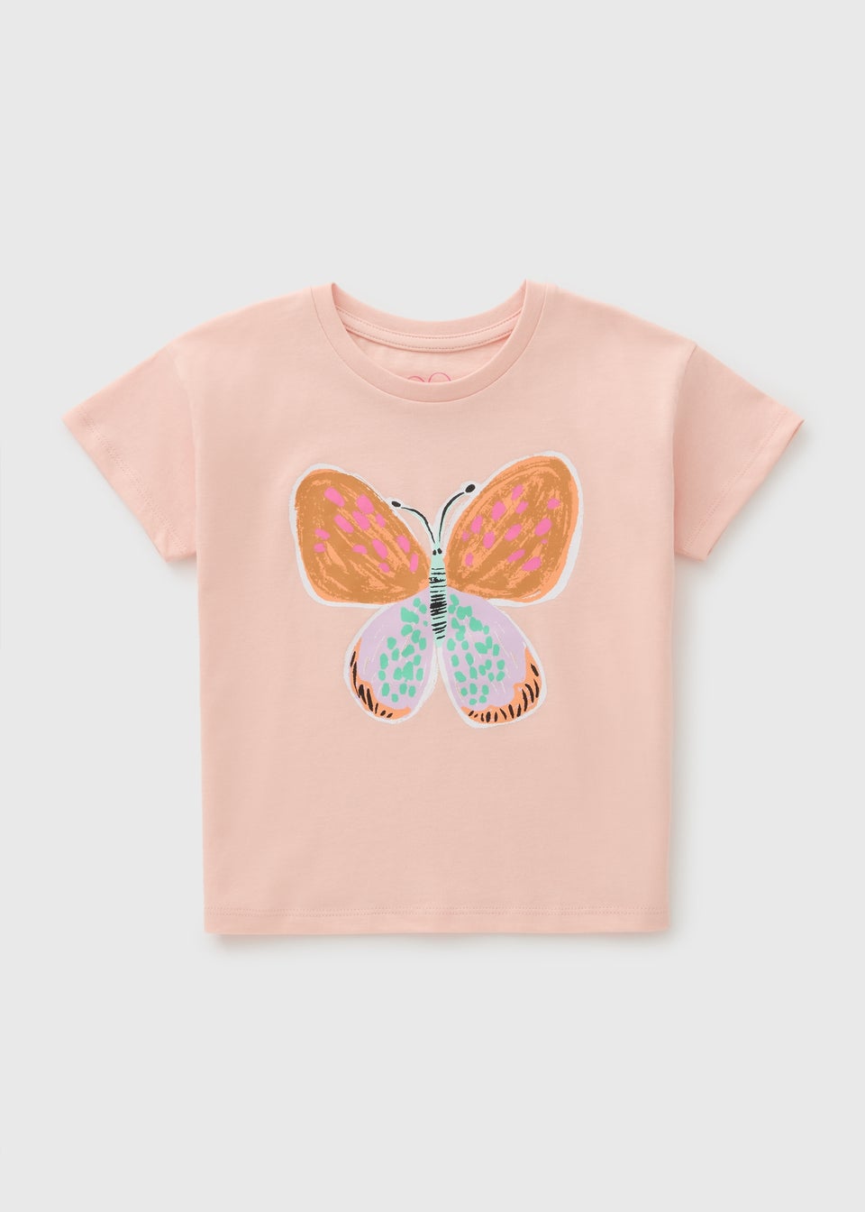Girls Light Pink Butterfly T-Shirt (1-7yrs)