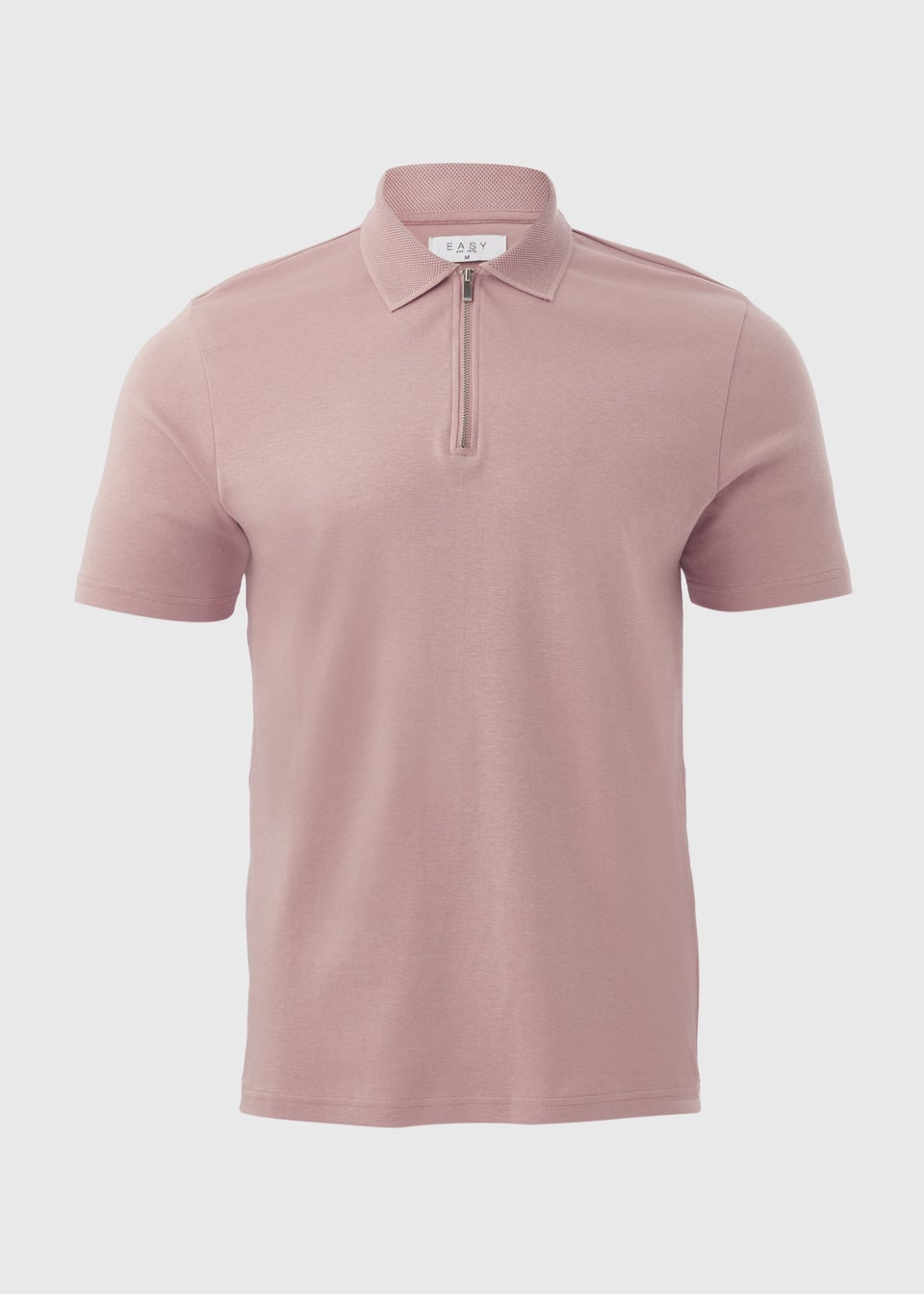 Pink Interlock 1/4 Zip Polo Shirt