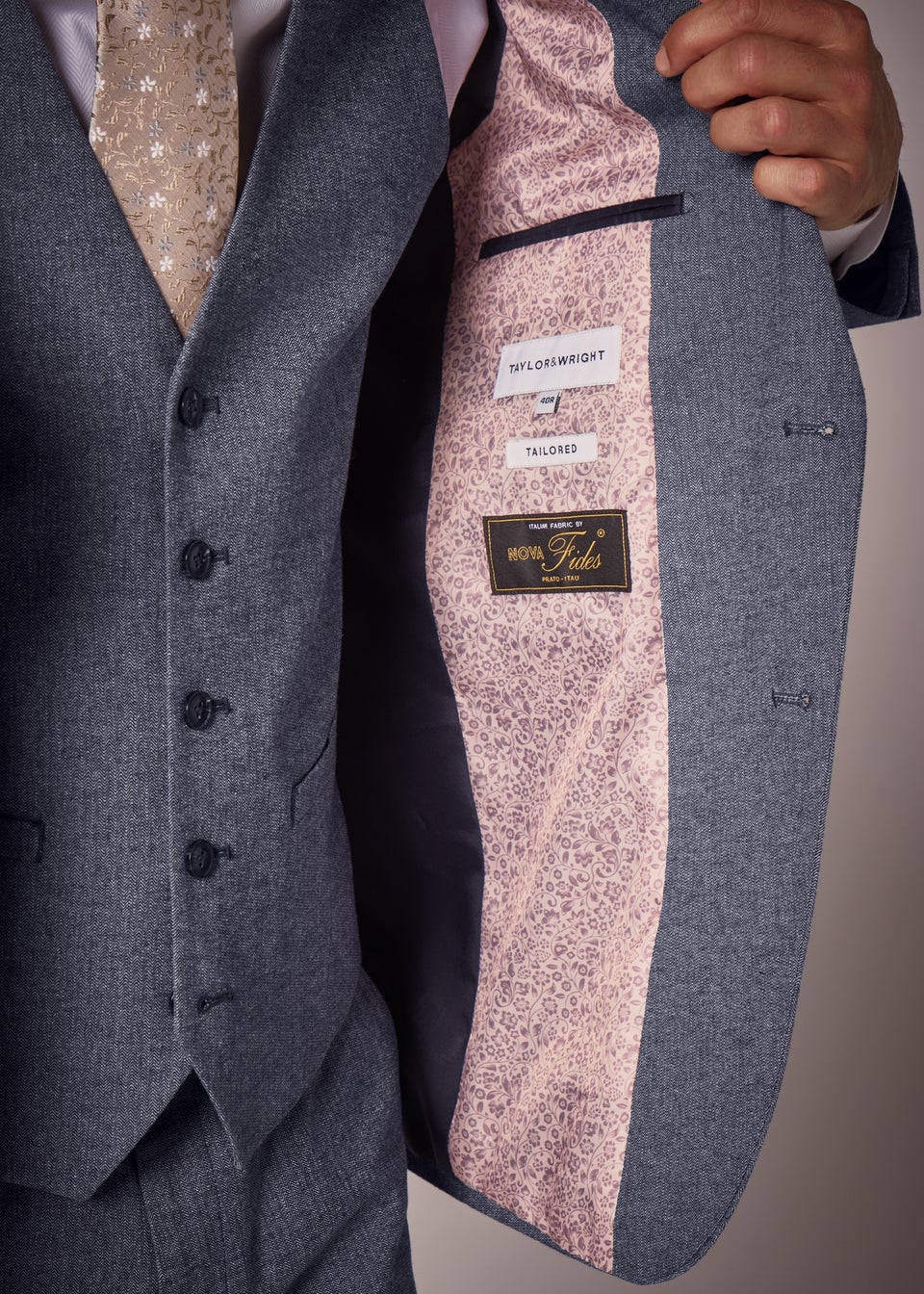 Taylor & Wright Carlo Italian Blue Denim Tailored Suit Jacket