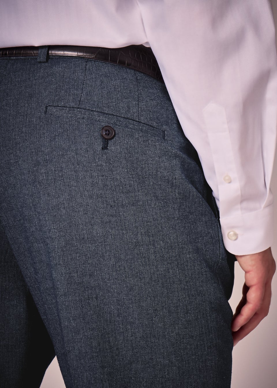 Taylor & Wright Carlo Italian Blue Denim Tailored Trousers