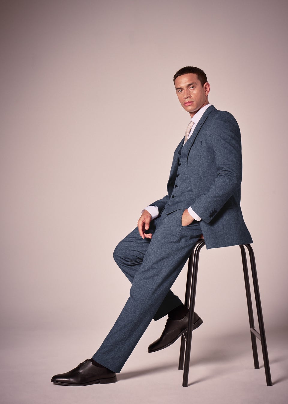Taylor & Wright Carlo Italian Blue Denim Tailored Trousers