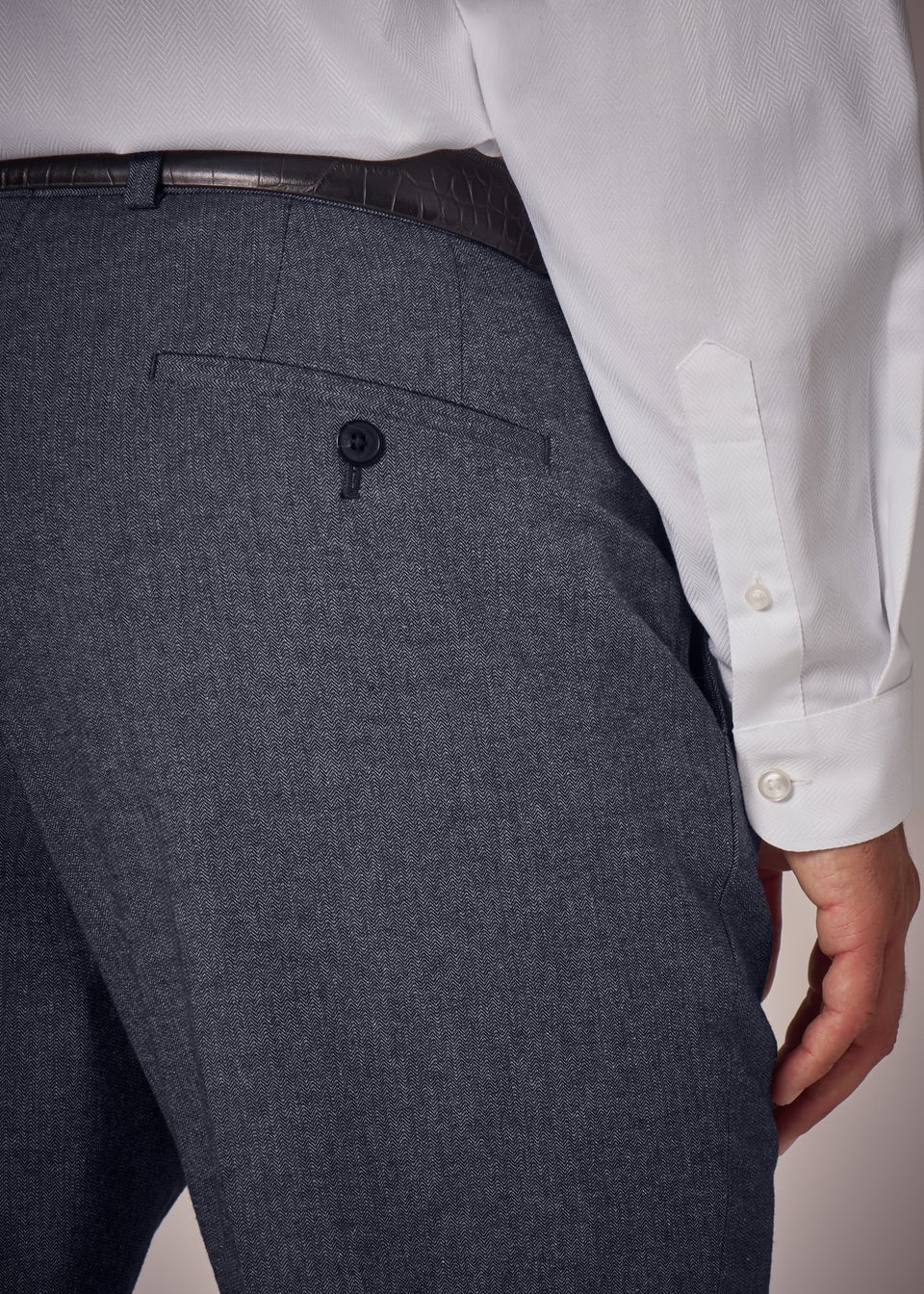 Taylor & Wright Carlo Italian Blue Denim Tailored Trousers