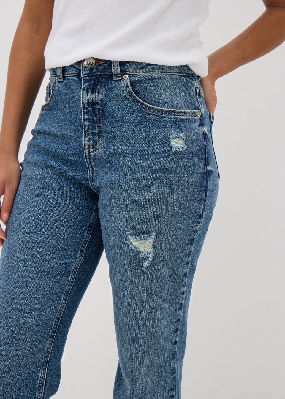 Dark Wash Riley Ripped Boyfriend Jeans