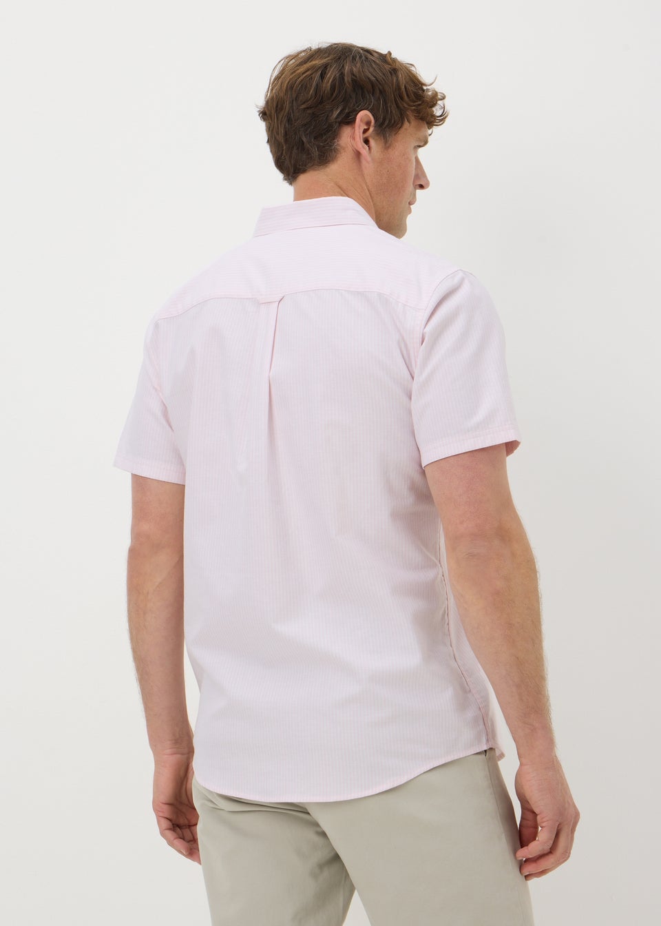 Pink Stripe Short Sleeve Oxford Shirt