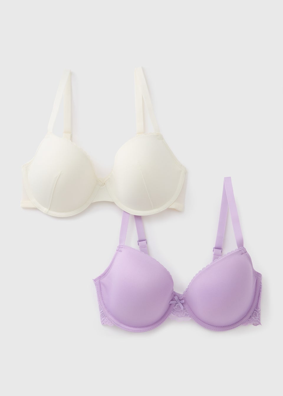 2 Pack Lilac & Cream T-Shirt Bra