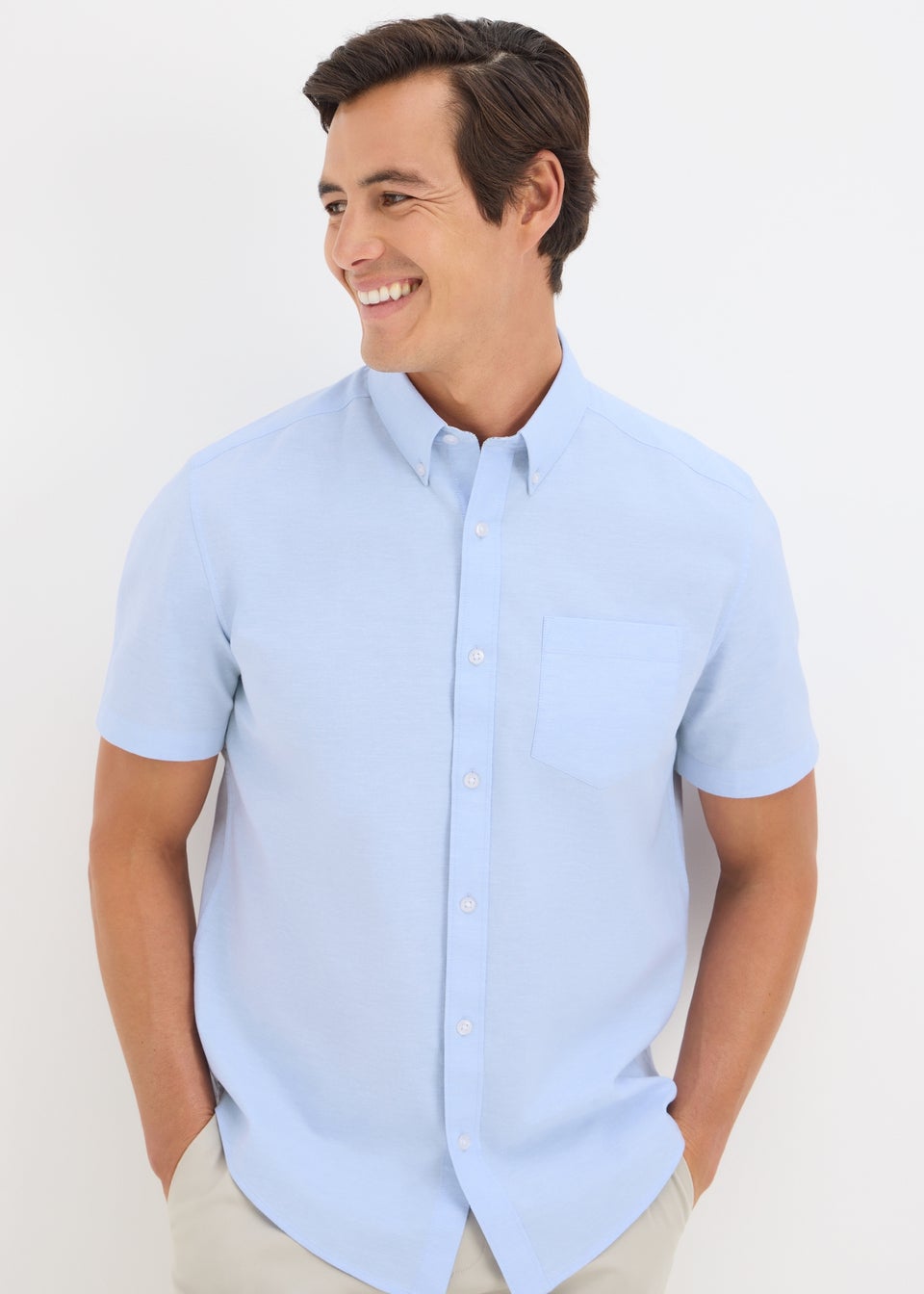 Blue Short Sleeve Oxford Shirt
