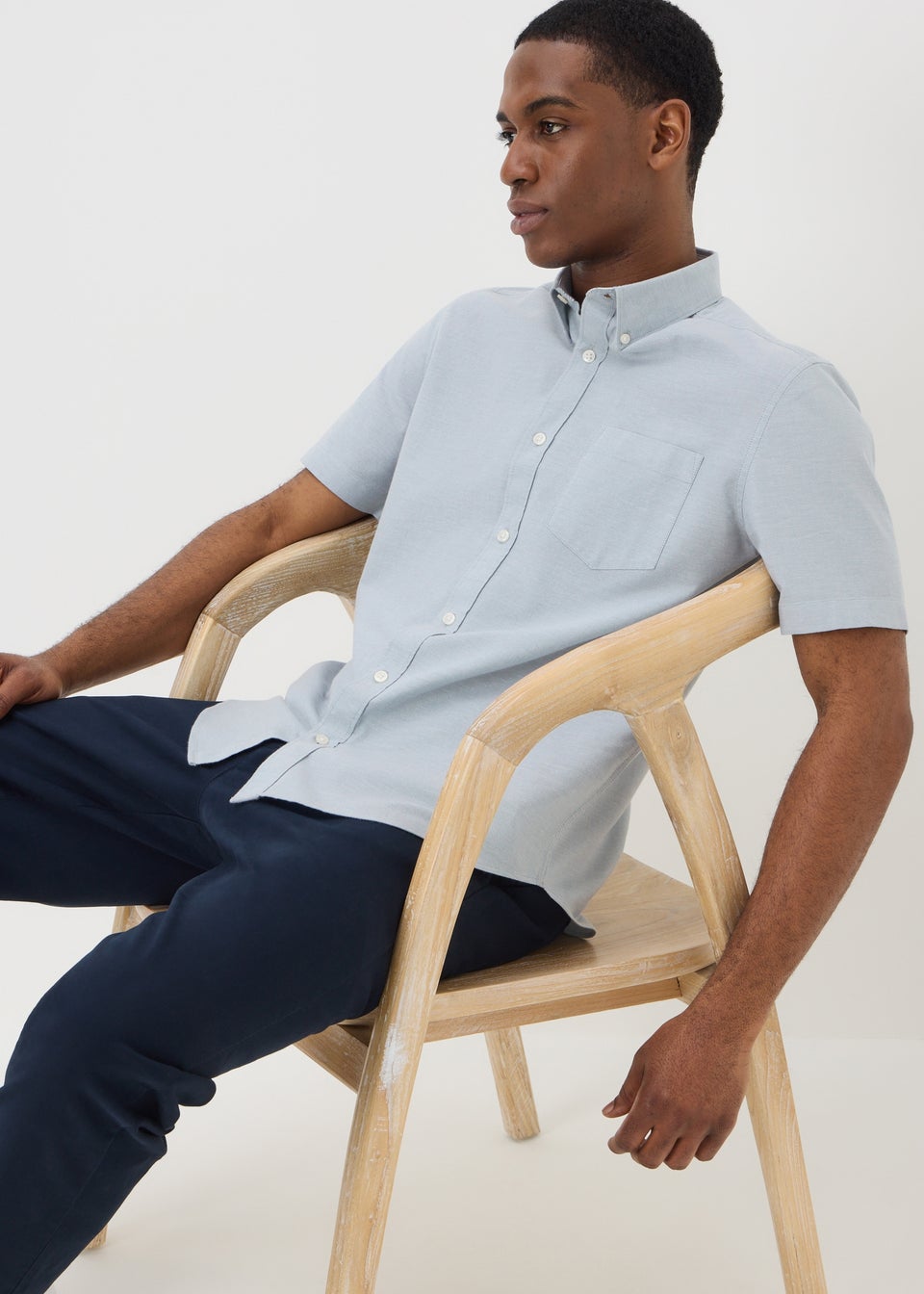 Green Short Sleeve Oxford Shirt