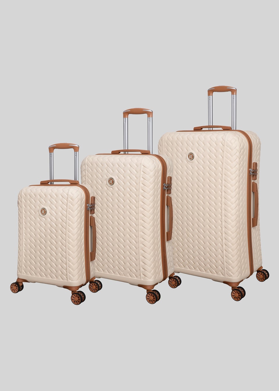 IT Luggage Cream Hardshell Suitcase