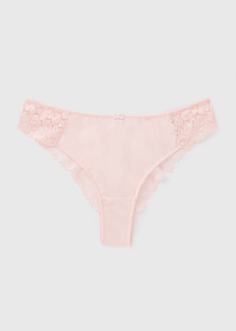 Pink Lace Detail Brazilian Knickers