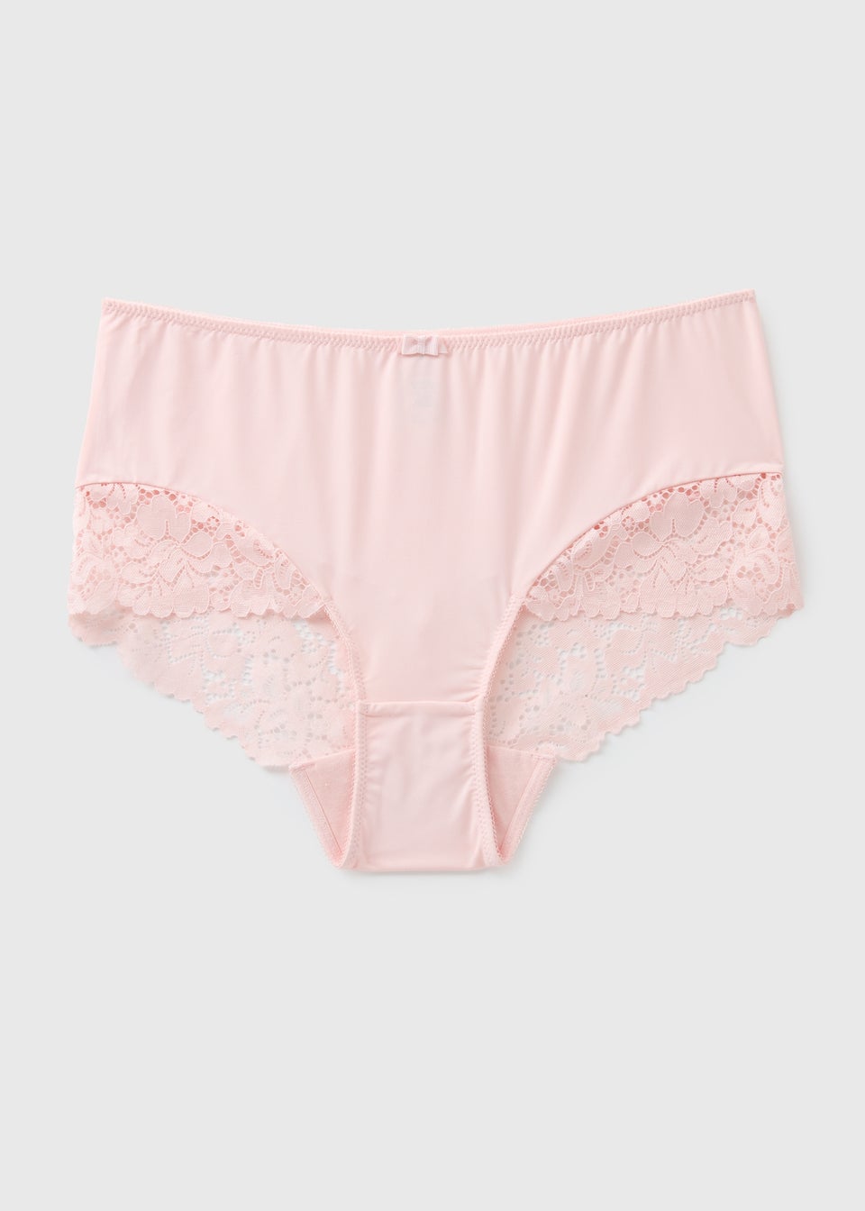 Pink Lace Detail Midi Knickers