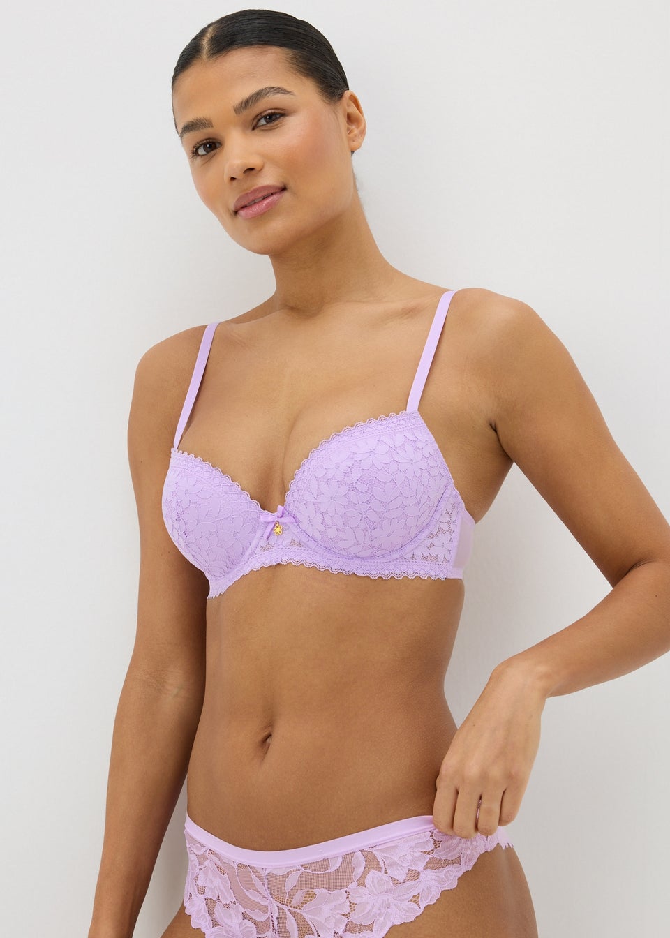 Lilac Floral Lace Bra