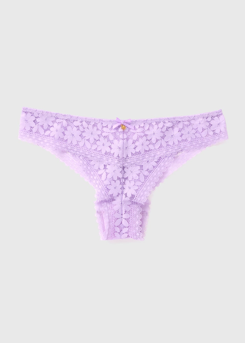 Lilac Floral Lace Brazilian Knickers