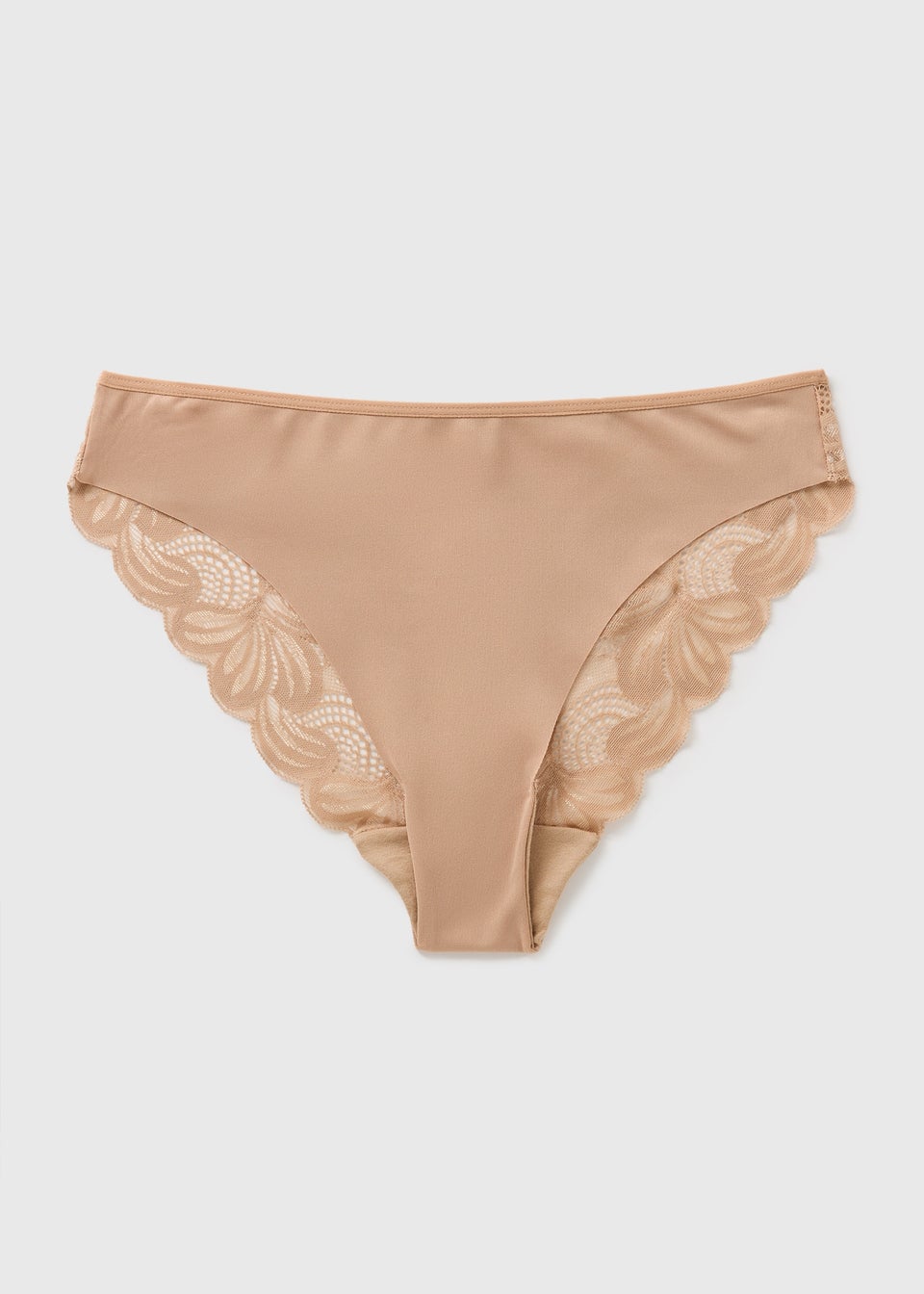 Nude Lace High Leg Knickers