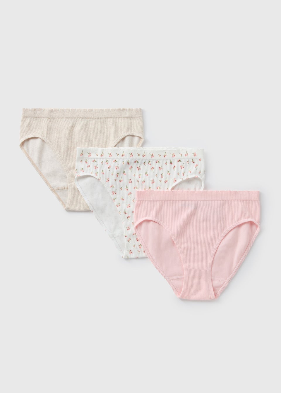 Cream 3 Pack Seamless Midi Knickers
