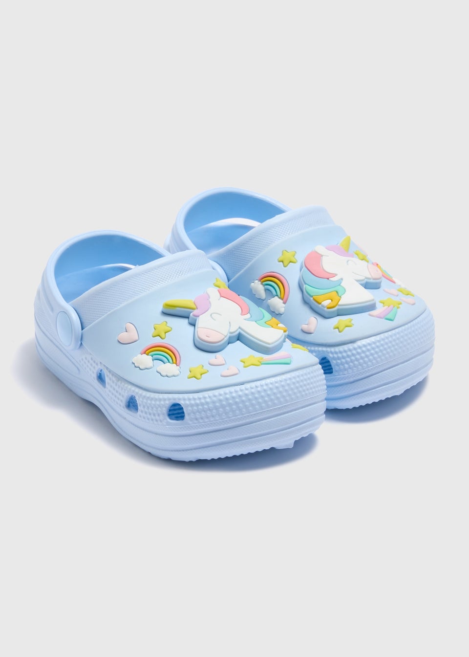 Girls Blue Unicorn Clogs (Younger 4/5-Older 1/2)