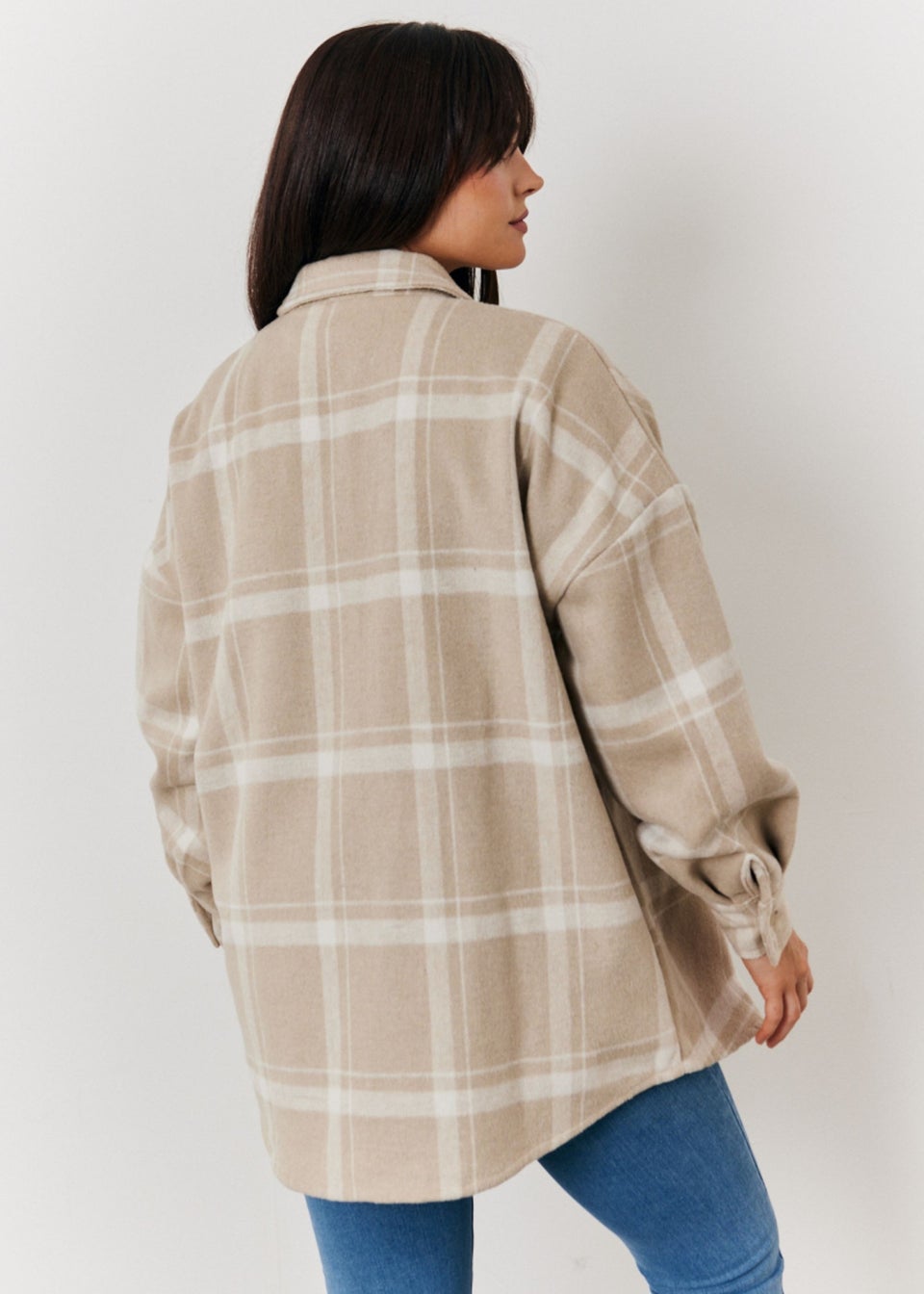 In The Style Nude Check Shacket