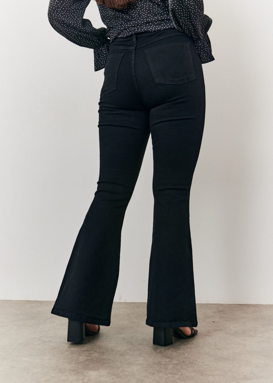 Black kick flare jeans cheap