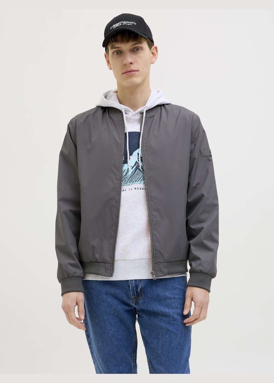 JJ Rebel Grey Montana Bomber Jacket