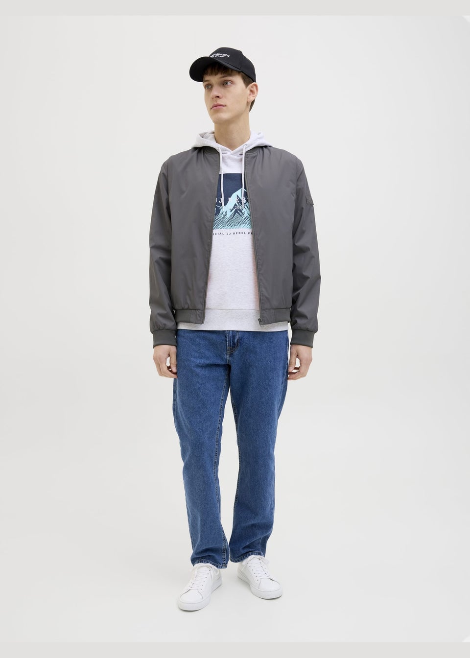 JJ Rebel Grey Montana Bomber Jacket