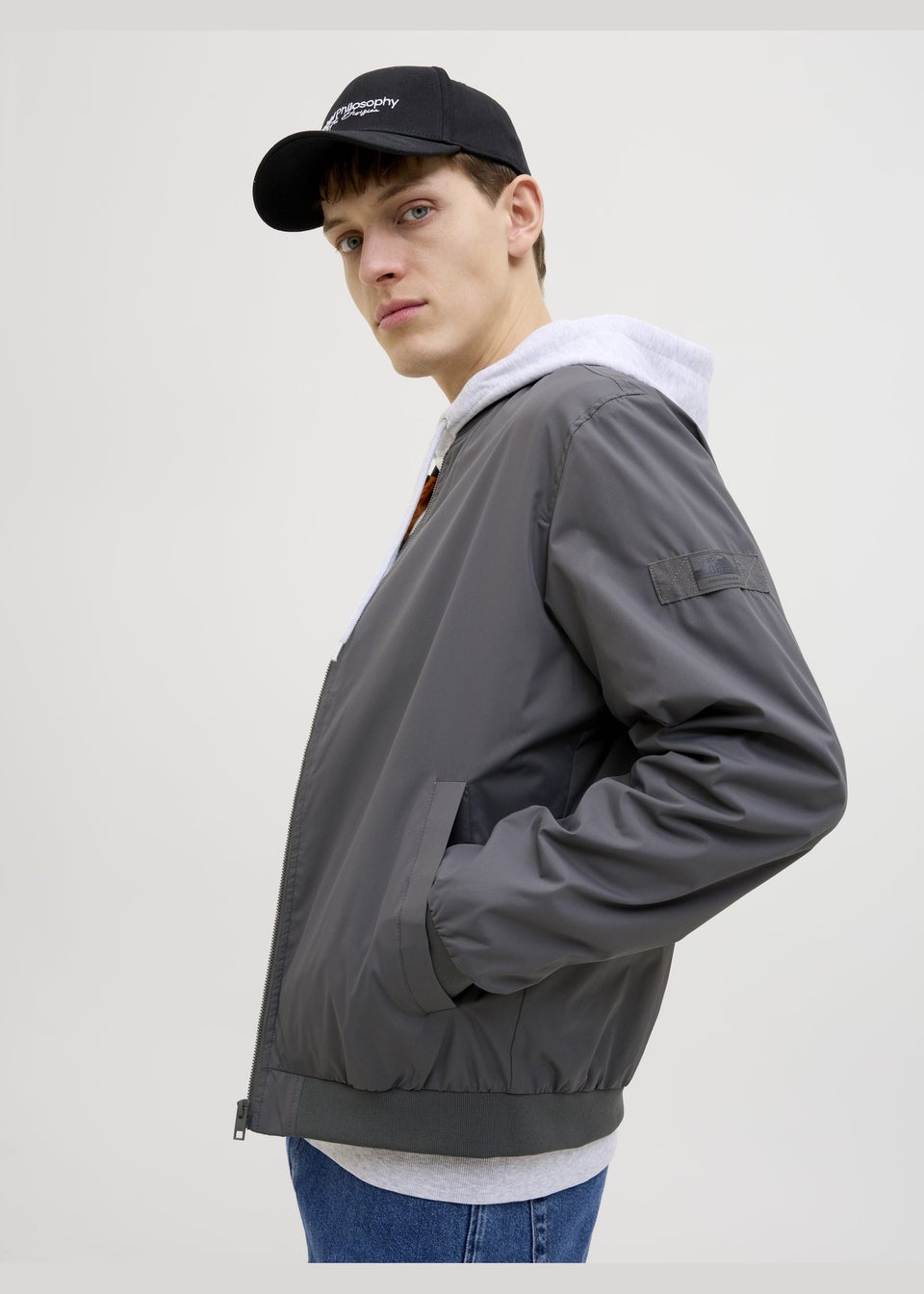 JJ Rebel Grey Montana Bomber Jacket
