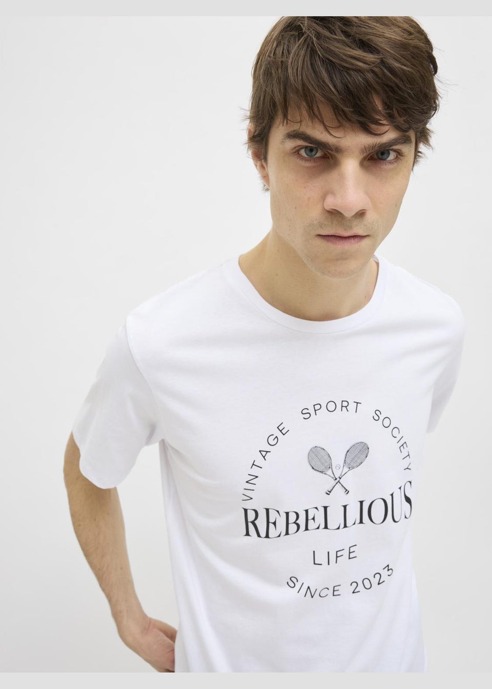 JJ Rebel White Sports Slogan T-Shirt
