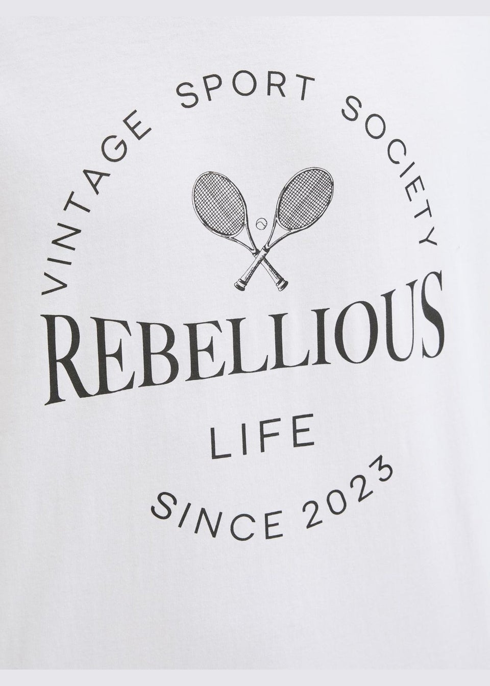 JJ Rebel White Sports Slogan T-Shirt