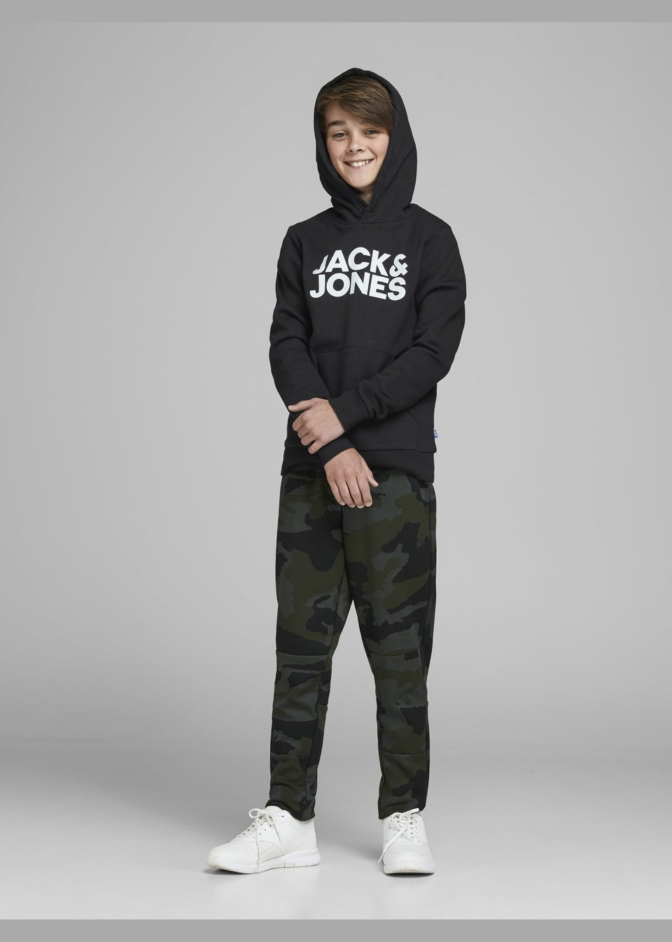 Jack & Jones Kids Black Logo Hoodie (8-16yrs)