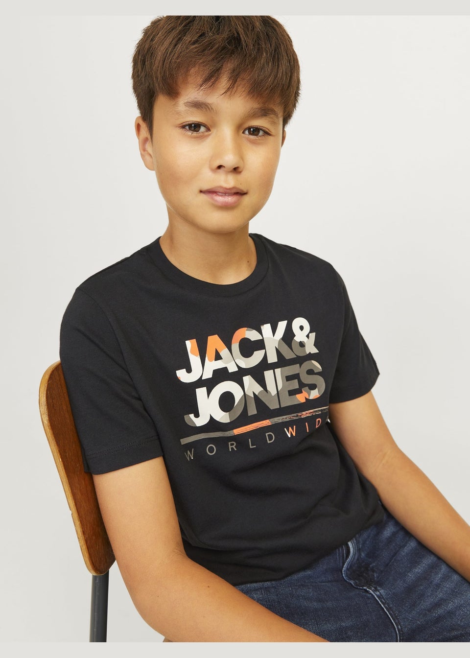 Jack & Jones Black Luke T-Shirt (8-16yrs)