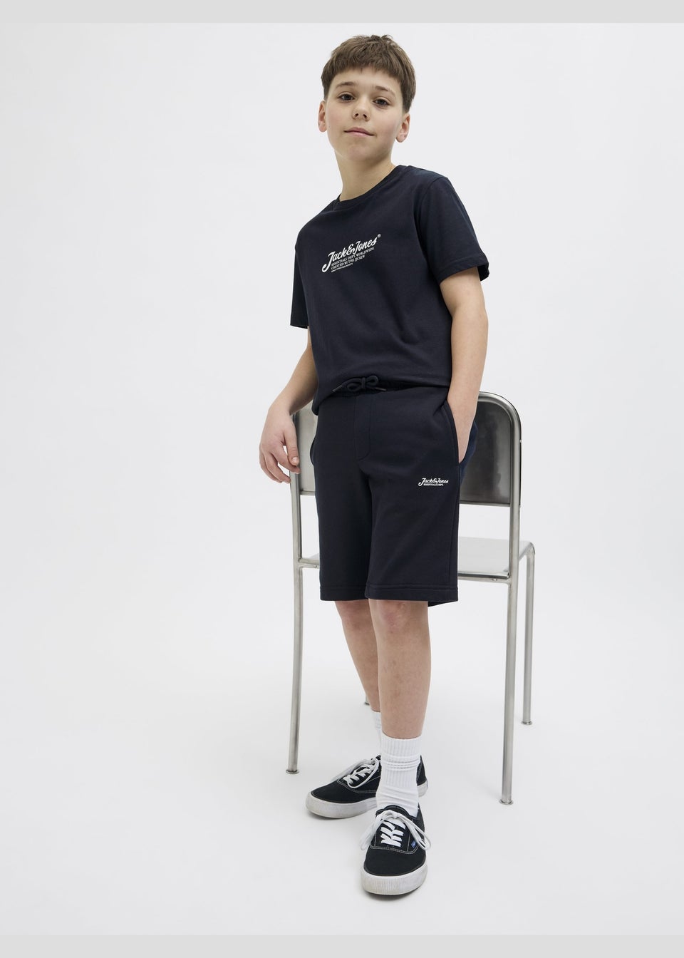 Jack & Jones Boys Black Gordonbeau Shorts (8-16yrs)