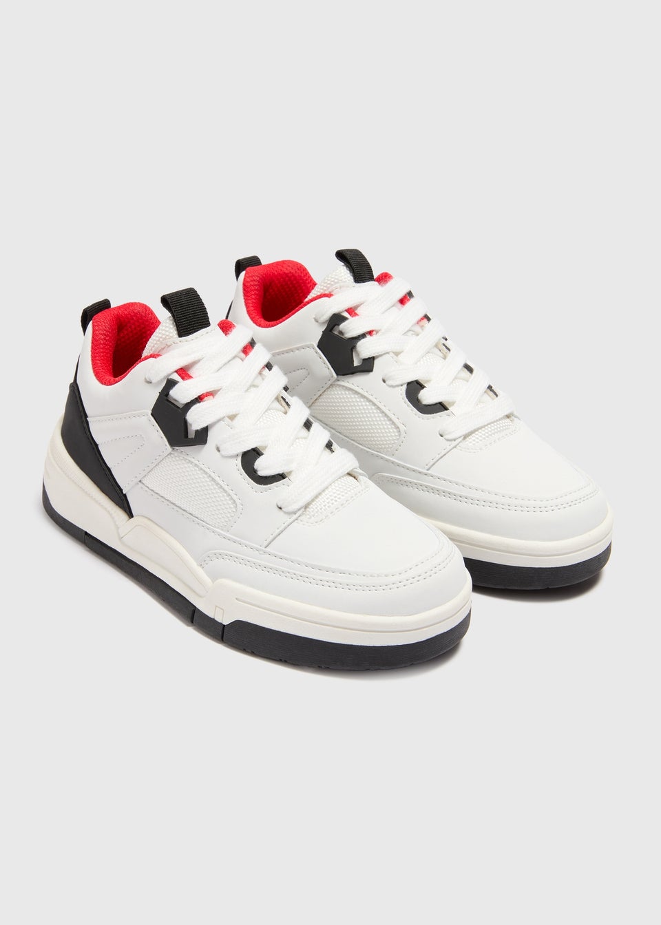 Boys White Mid Top Trainers (Younger 10-Older 6)