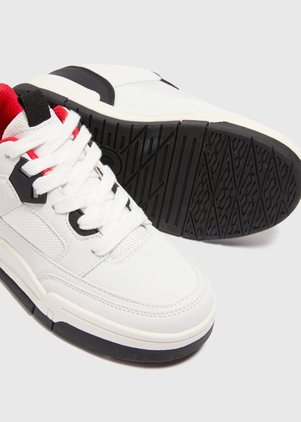 Boys White Mid Top Trainers (Younger 10-Older 6)