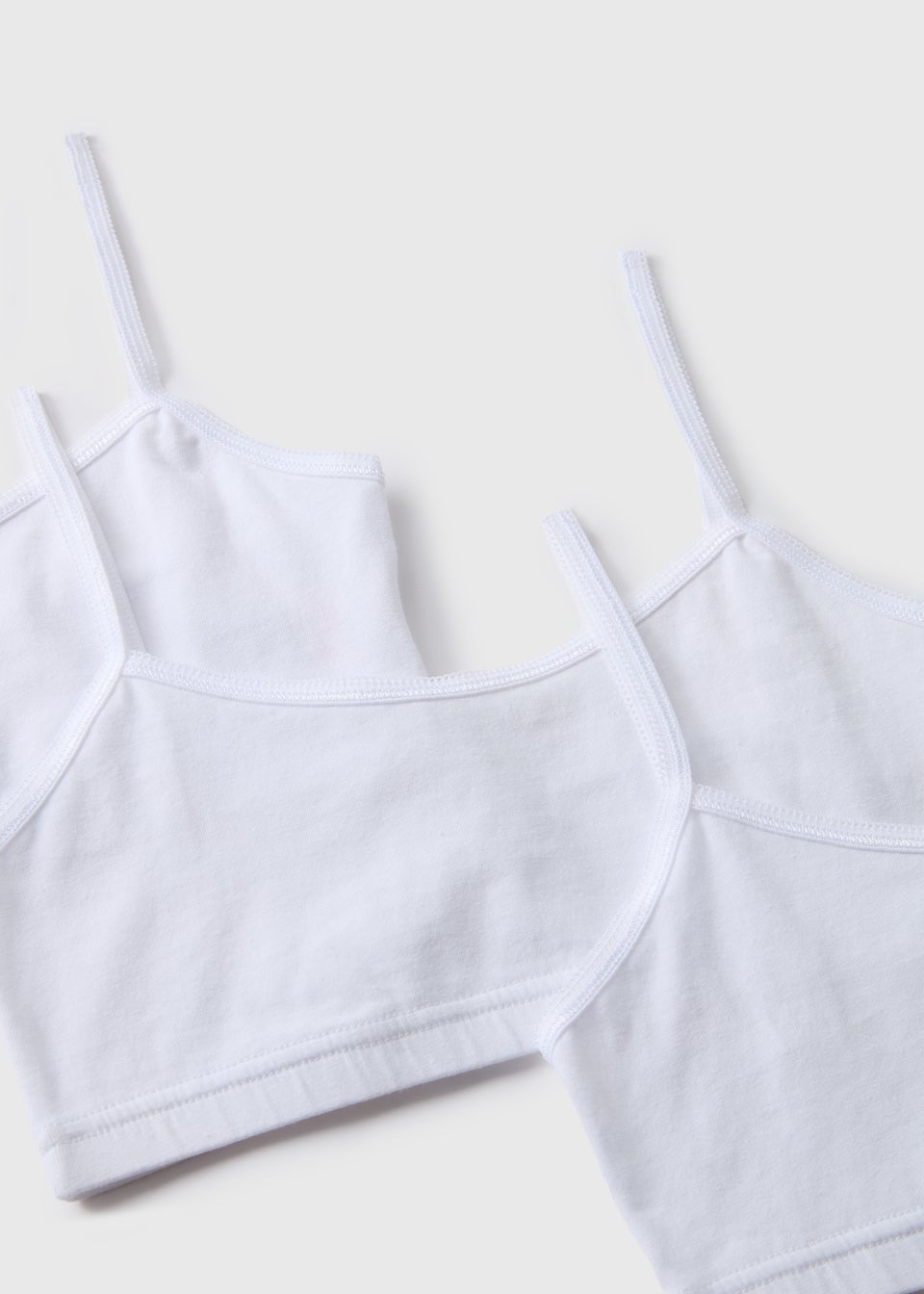 5 Pack Girls White Crop Tops (Younger 6-Older 12yrs)