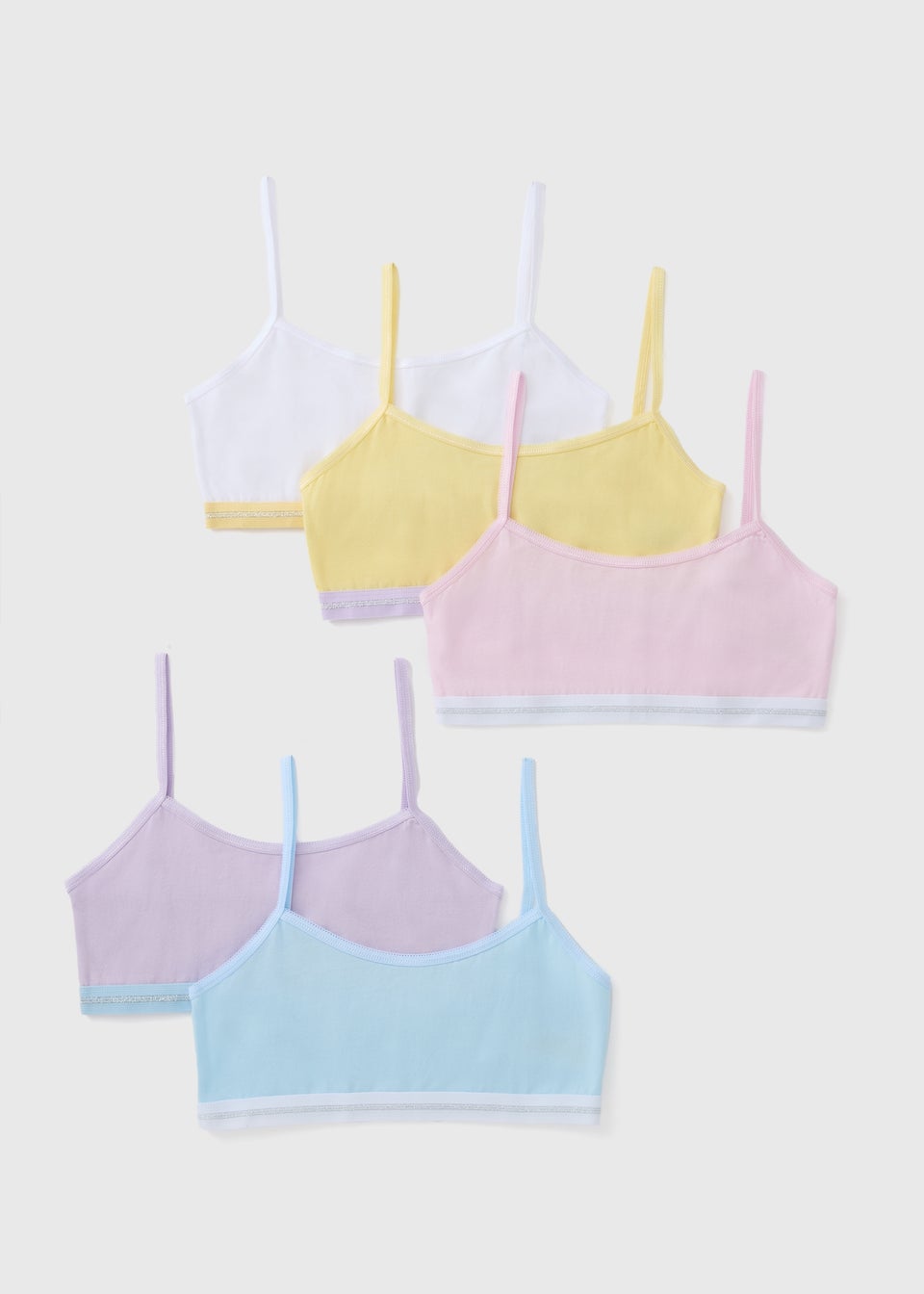 5 Pack Girls Multicolour Crop Tops (6-13yrs)