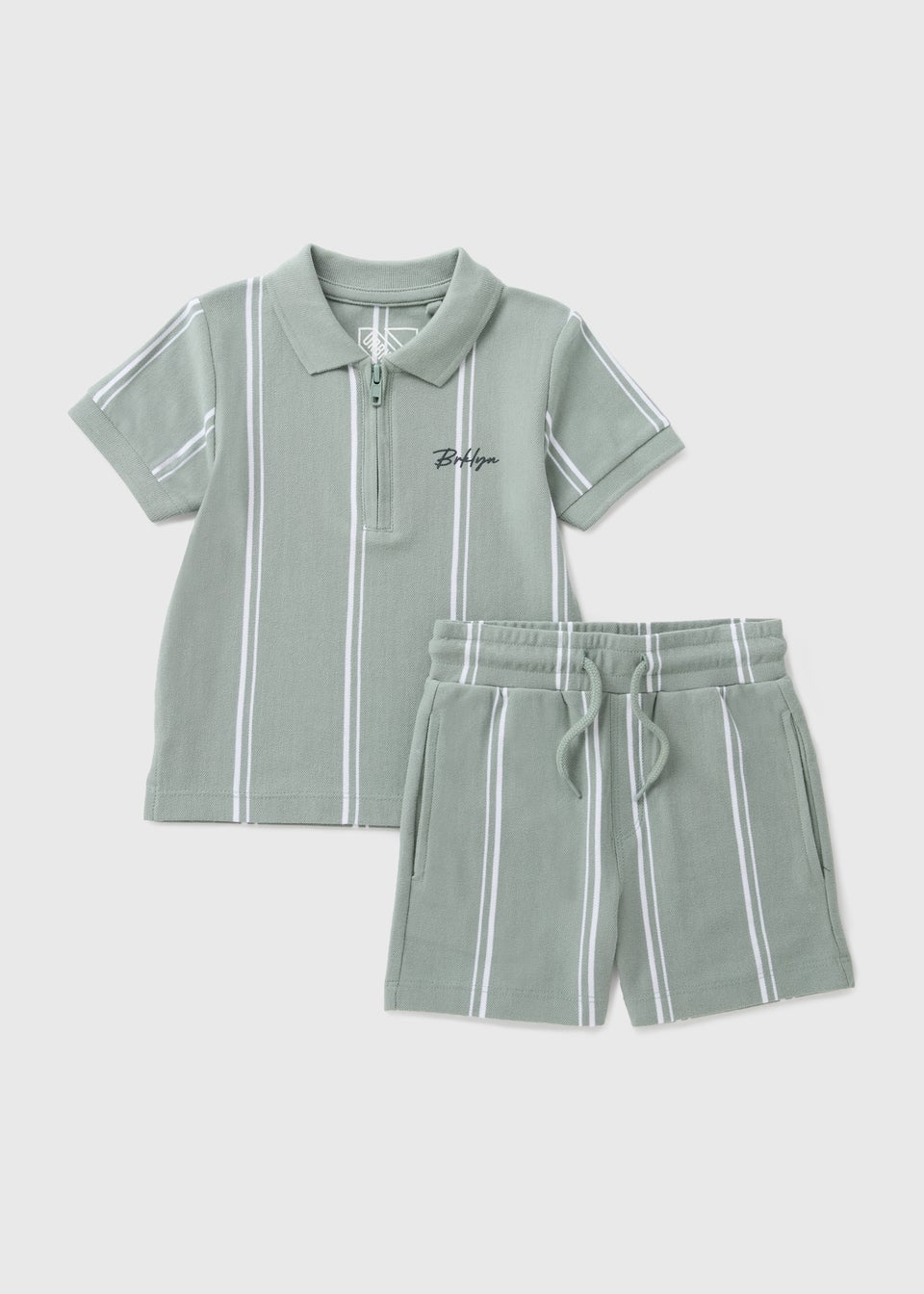 Boys Sage Polo & Shorts Set (1-7yrs)
