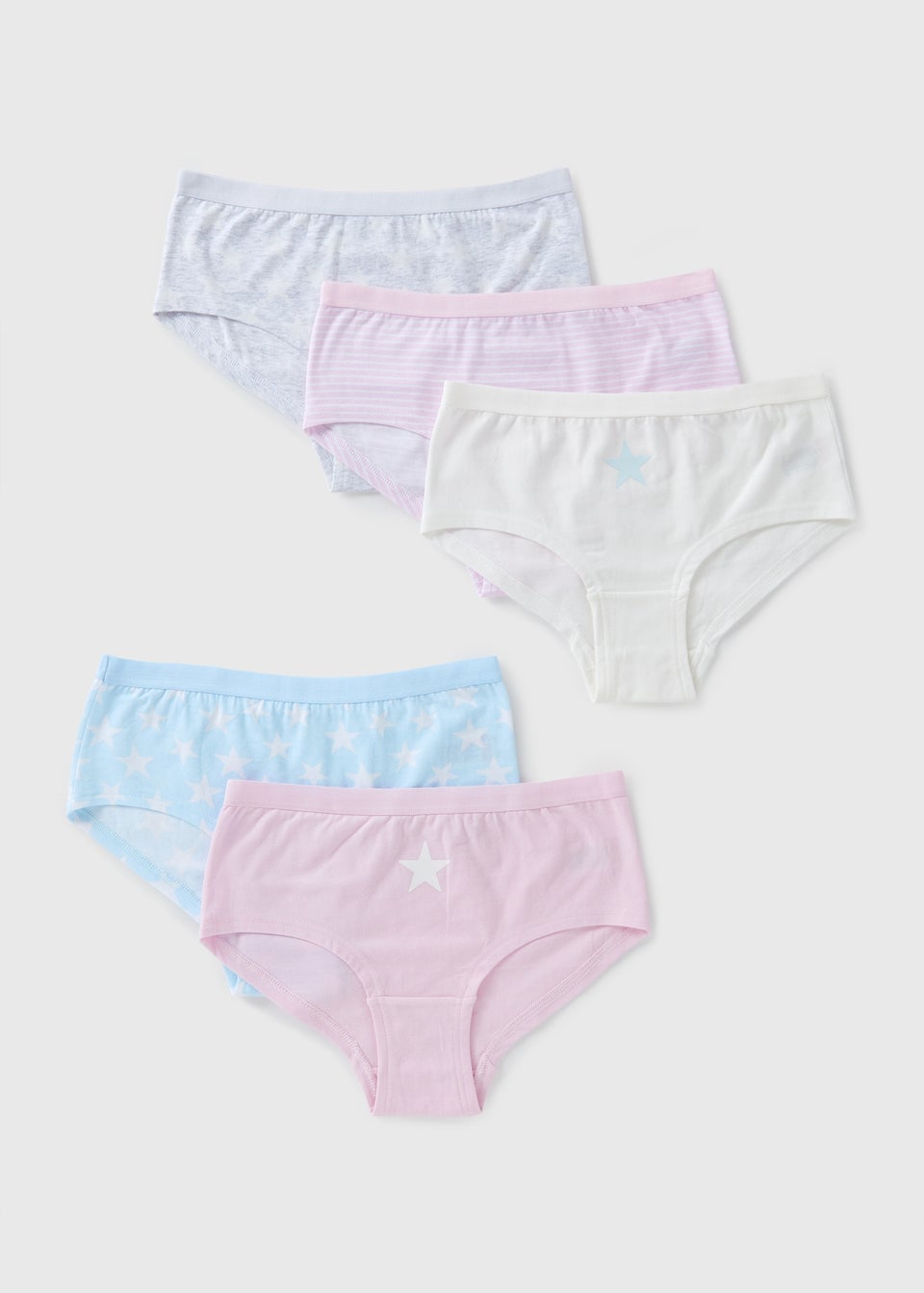 5 Pack Girls Multicolour Star Knickers (6-13yrs)