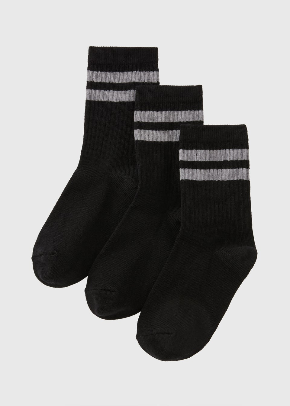 3 Pack Boys Black Sports Socks (Younger 6 - Older 6.5)