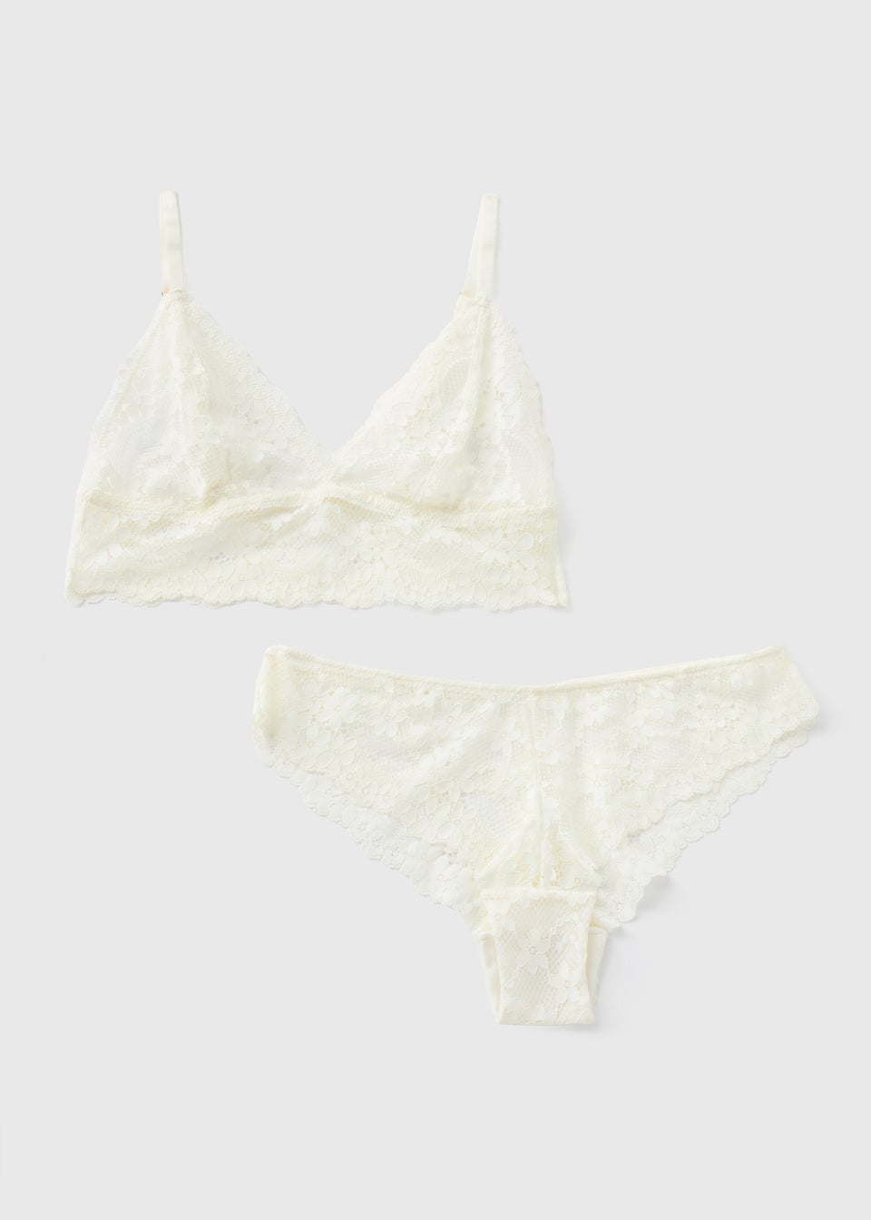 Cream Lace Bralette & Knickers Set