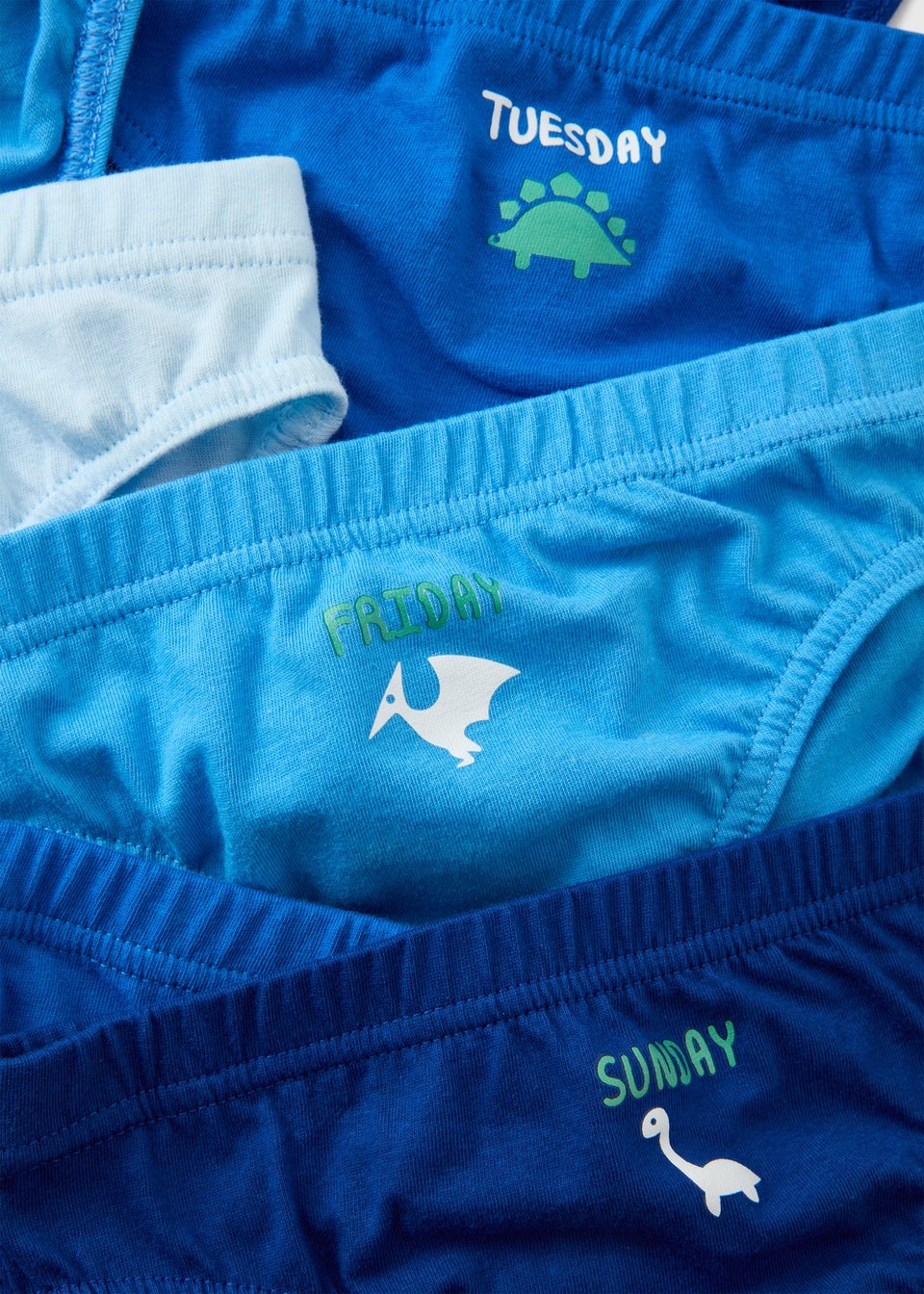 7 Pack Boys Blue Dino Briefs (1-11yrs)