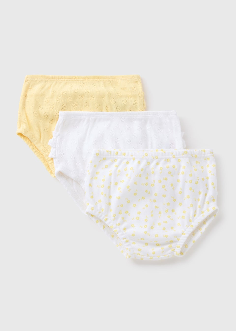 Baby 3 Pack Lemon Frill Knickers (Newborn-23mths)