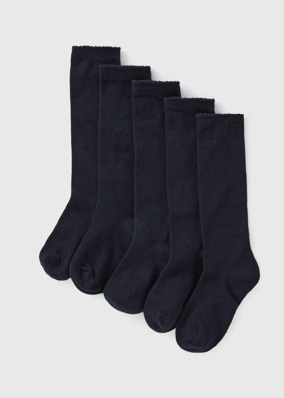 5 Pack Girls Navy Knee High Socks (Younger 6-Older 6.5)