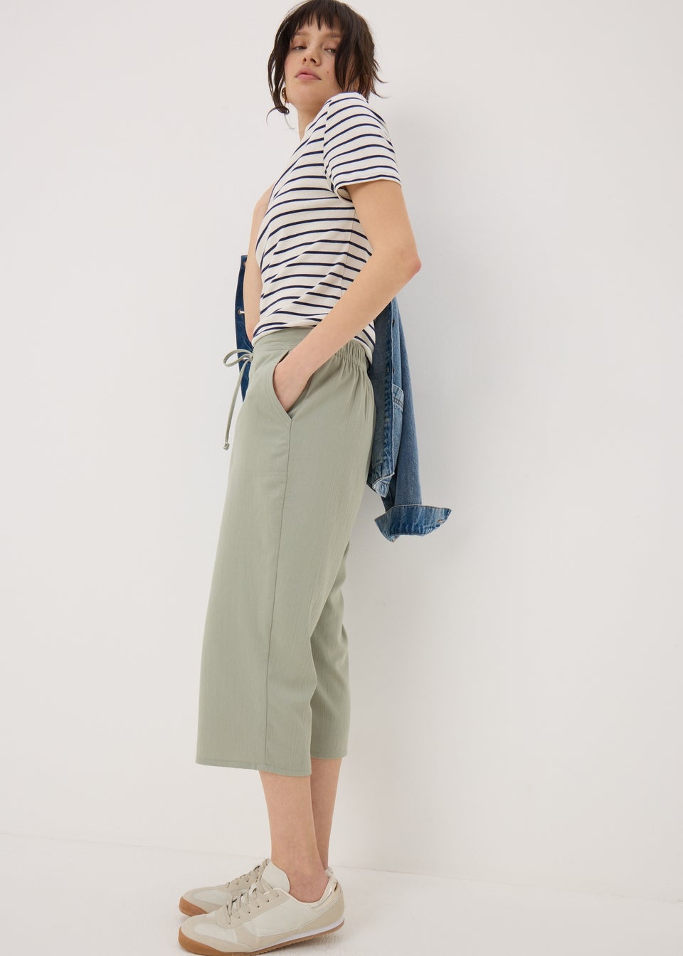 Green Clipper Cropped Trousers