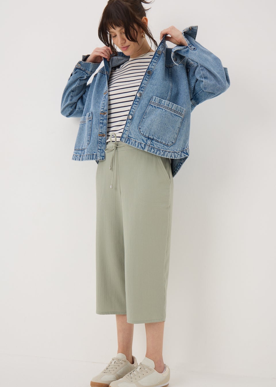 Green Clipper Cropped Trousers