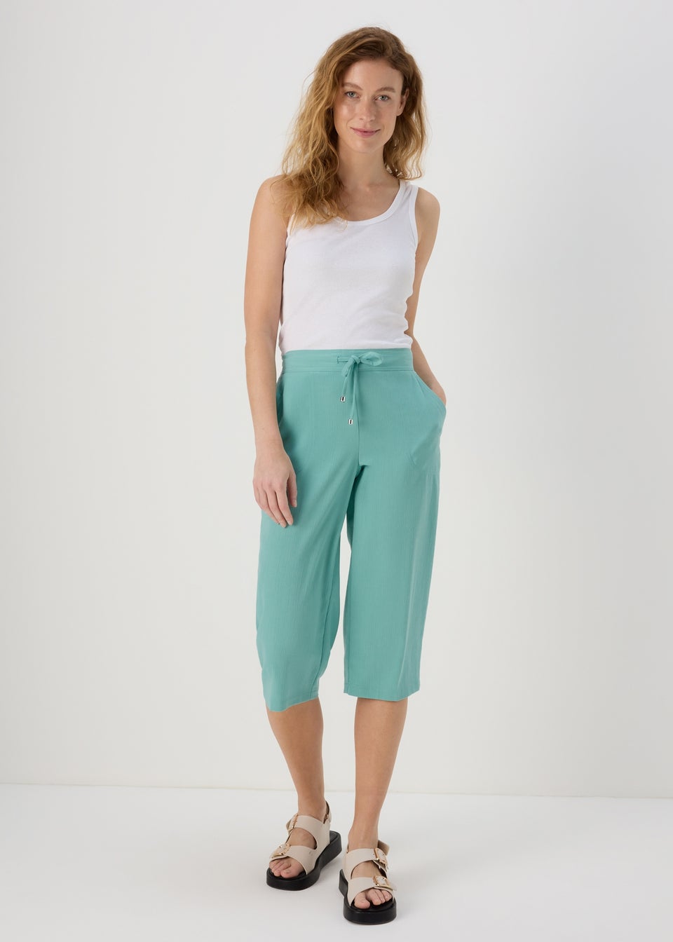 Green Clipper Cropped Trousers