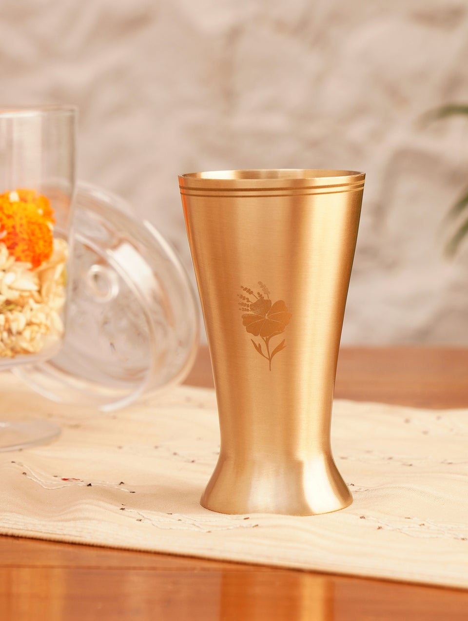 Antique Gold Kansa Hand Crafted Glasses
