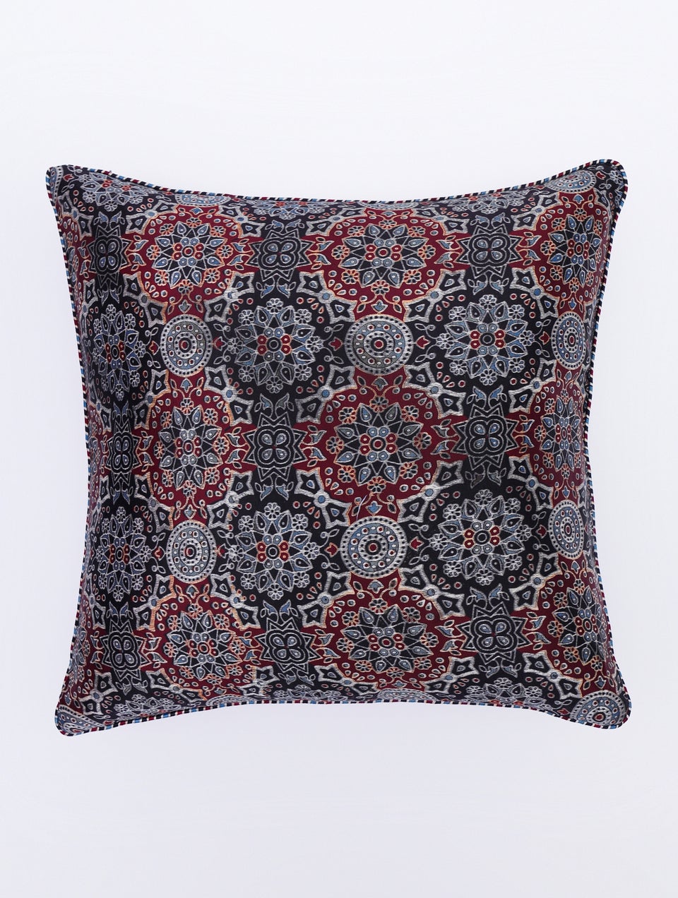 Multicolour Viscose Mashru Printed Cushion Cover