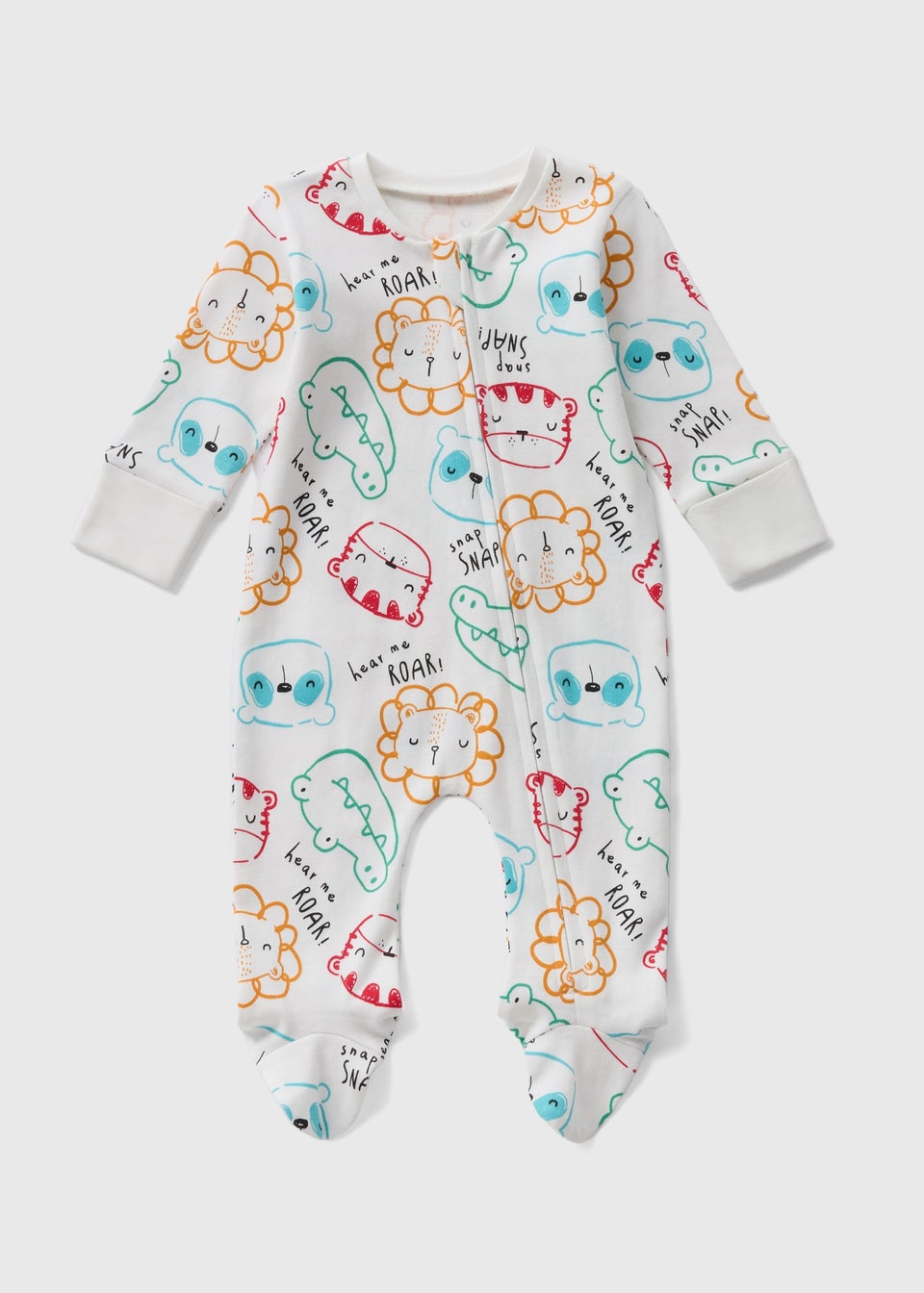 Baby Cream Animal Zip Sleepsuit (Newborn-18mths)