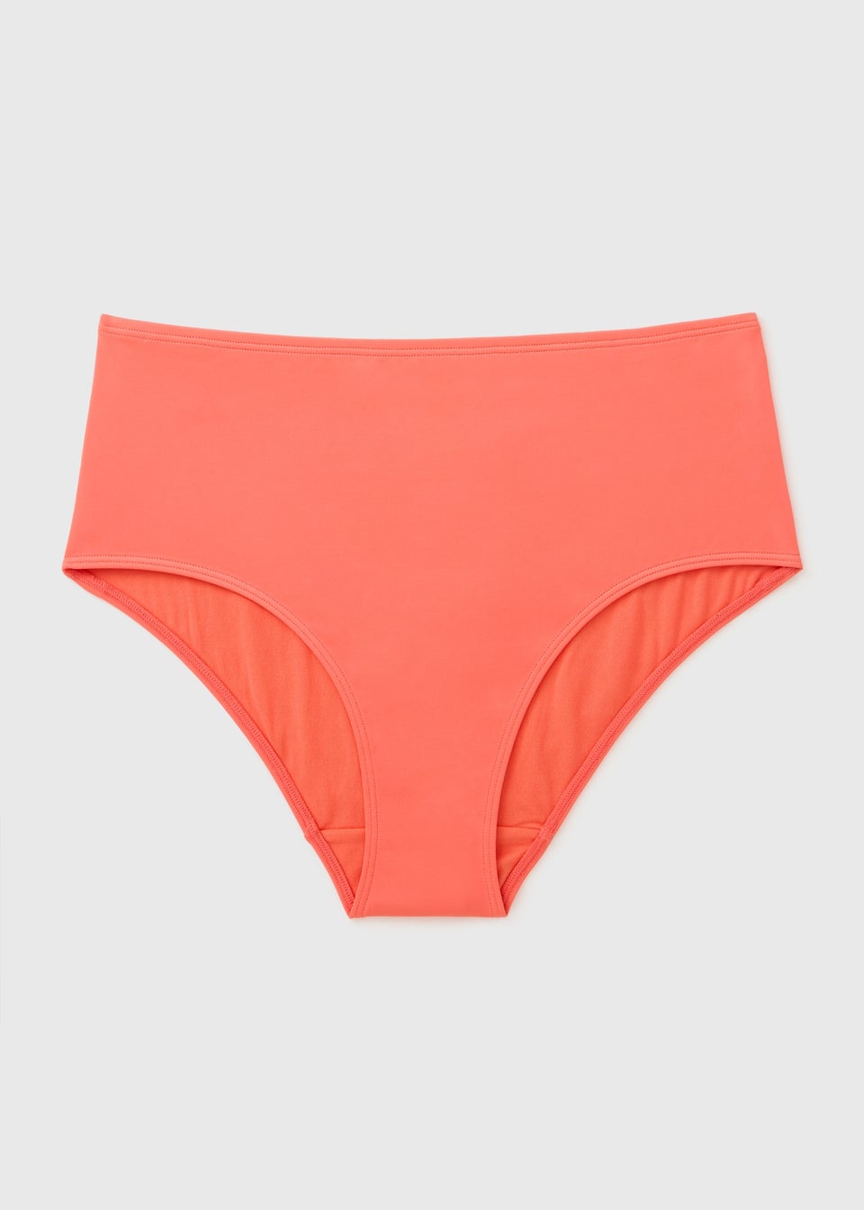 Coral High Waist Bikini Bottoms