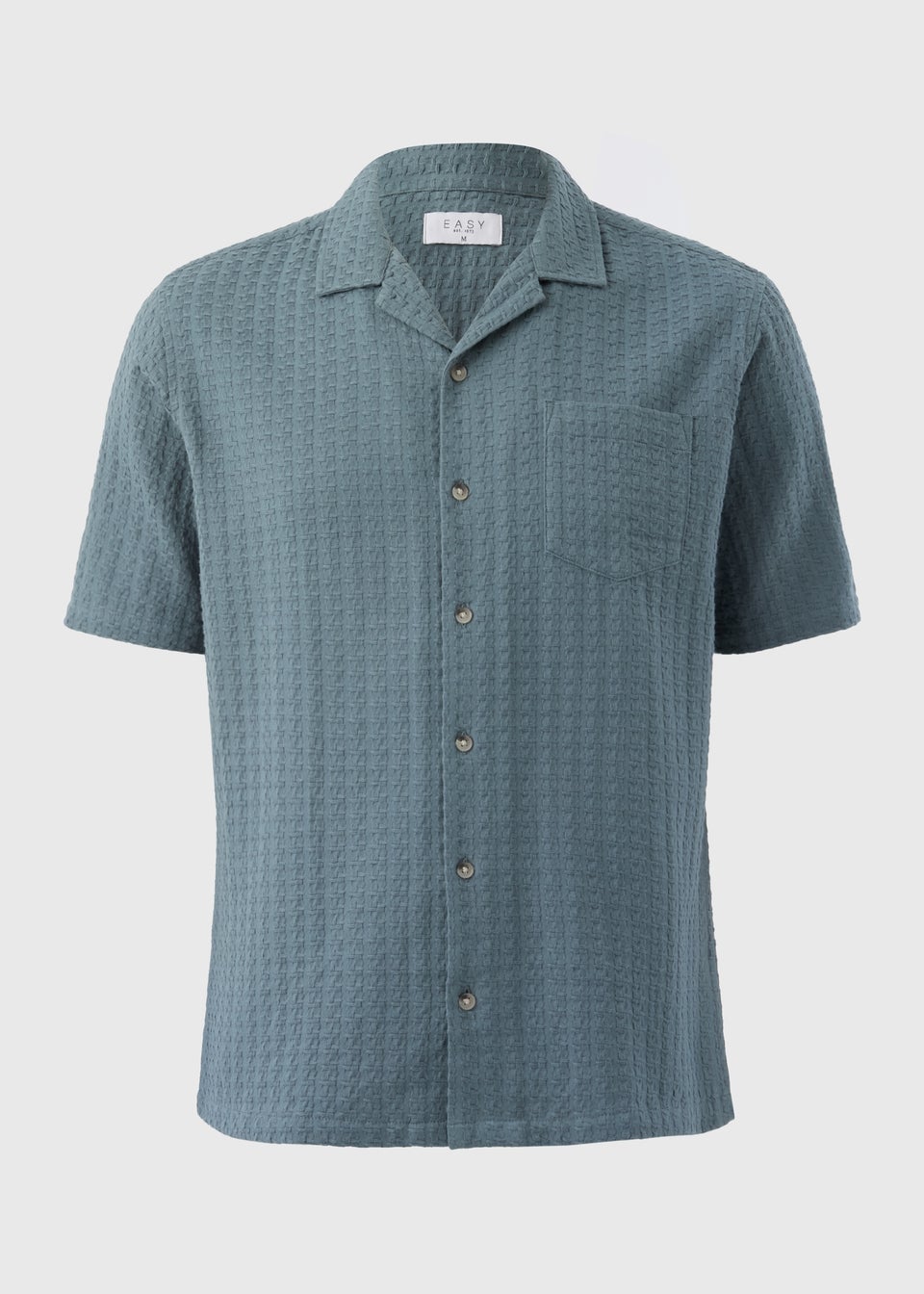 Teal Basket Weave Textured Shirt